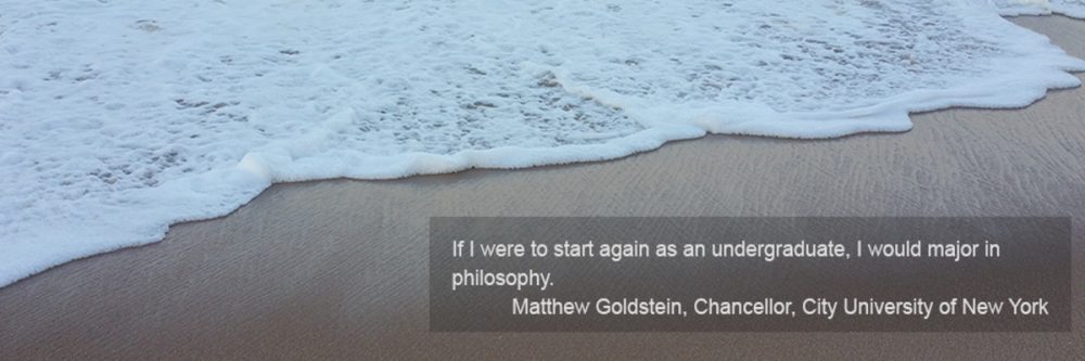 If I were to start again as an undergraduate, I would major in philosophy. Matthew Goldstein - Chancellor, City University of New York
